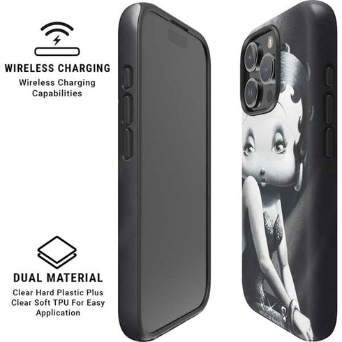 Betty Boop Black and White iPhone 16 Pro Max Magsafe Impact Case