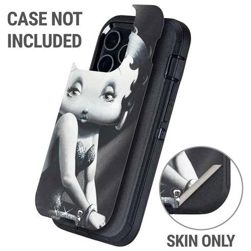 Betty Boop Black and White Otterbox Defender iPhone Skin