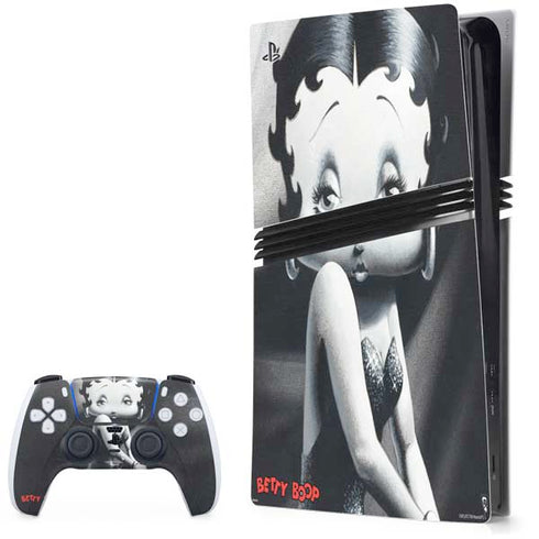 Betty Boop Black and White PS5 Pro Bundle Skin