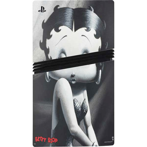 Betty Boop Black and White PS5 Pro Disk Bundle Skin