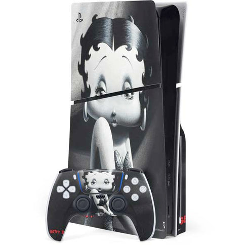 Betty Boop Black and White PlayStation PS5 Skins