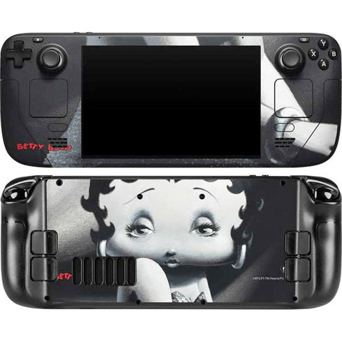 Betty Boop Black and White Steam Deck Handheld Gaming Computer OLED Skin