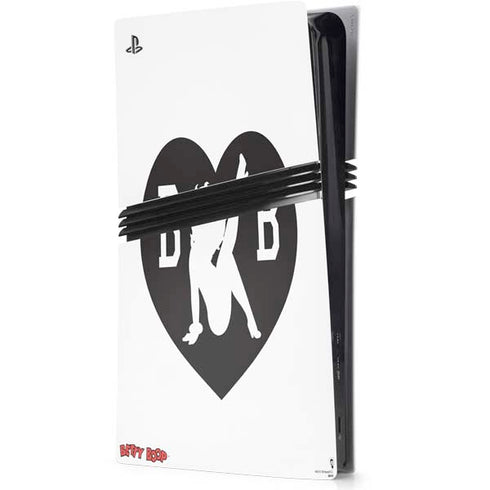 Betty Boop BW PS5 Pro Console Skin