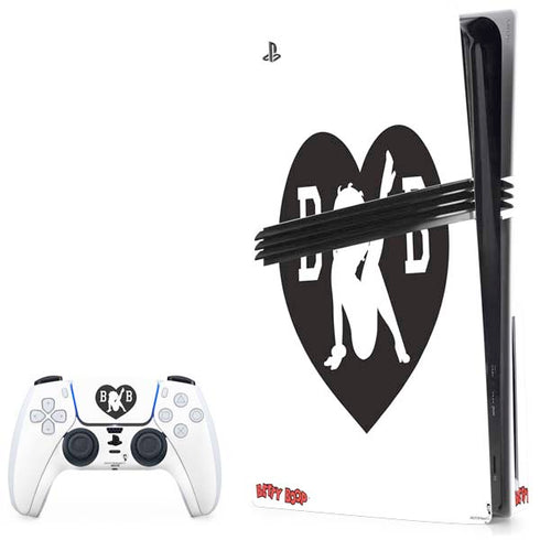 Betty Boop BW PS5 Pro Disk Bundle Skin