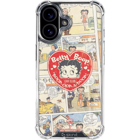 Betty Boop Comic Strip iPhone 16 Plus Clear Case