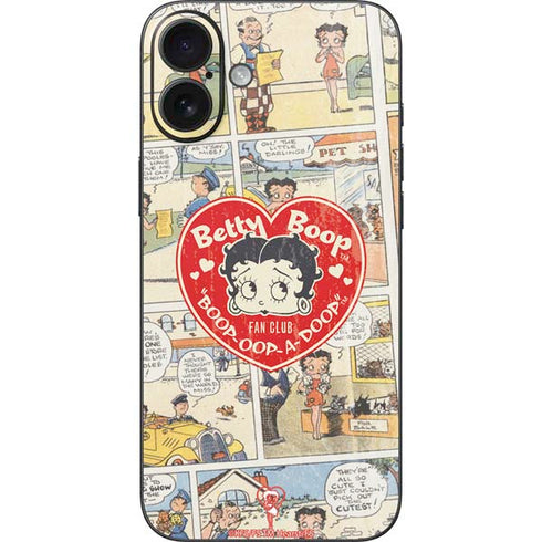 Betty Boop Comic Strip iPhone 16 Plus Skin