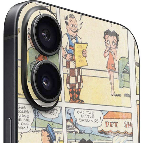 Betty Boop Comic Strip iPhone 16 Plus Skin