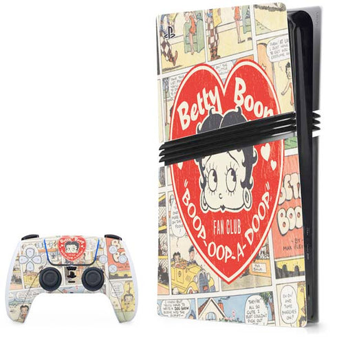 Betty Boop Comic Strip PS5 Pro Bundle Skin