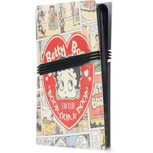 Betty Boop Comic Strip PS5 Pro Console Skin