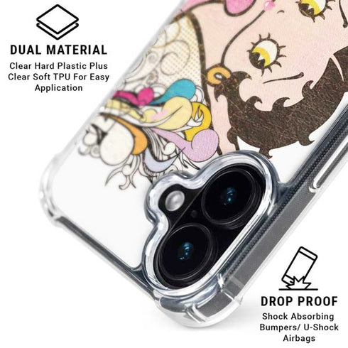 Betty Boop Hands Up iPhone 16 Plus Clear Case