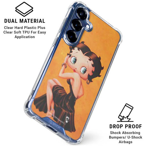 Betty Boop Little Black Dress Galaxy S25 Clear Case