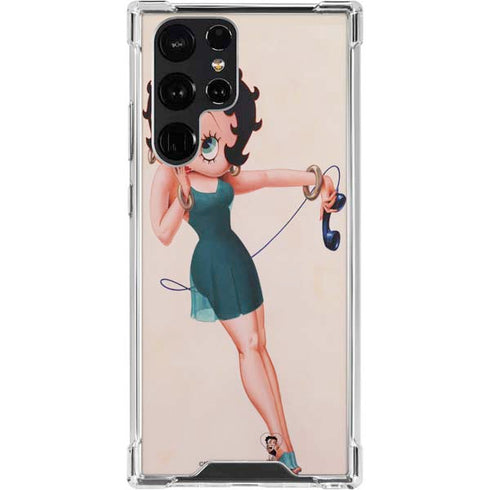 Betty Boop On the Phone Galaxy S23 Ultra Clear Case