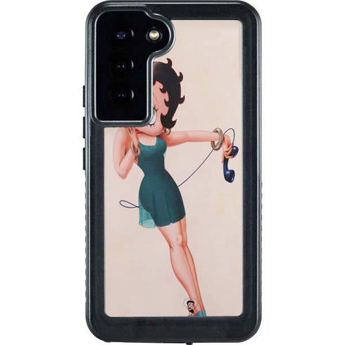Betty Boop On the Phone Galaxy S24 Plus Waterproof Case