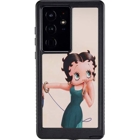 Betty Boop On the Phone Galaxy S24 Ultra Waterproof Case