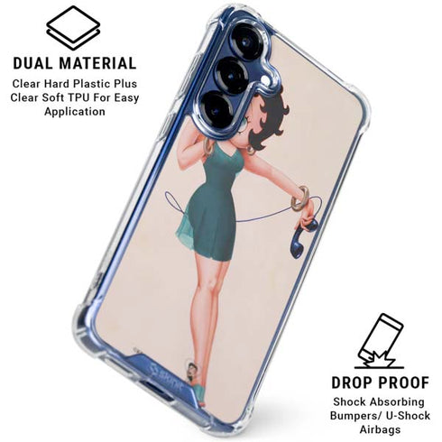 Betty Boop On the Phone Galaxy S25 Clear Case