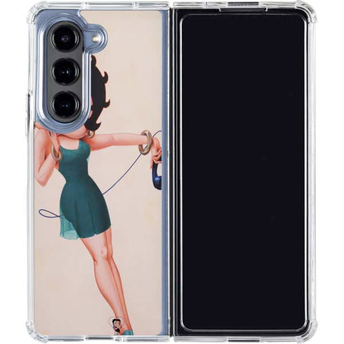 Betty Boop On the Phone Galaxy Z Fold5 5G Clear Case