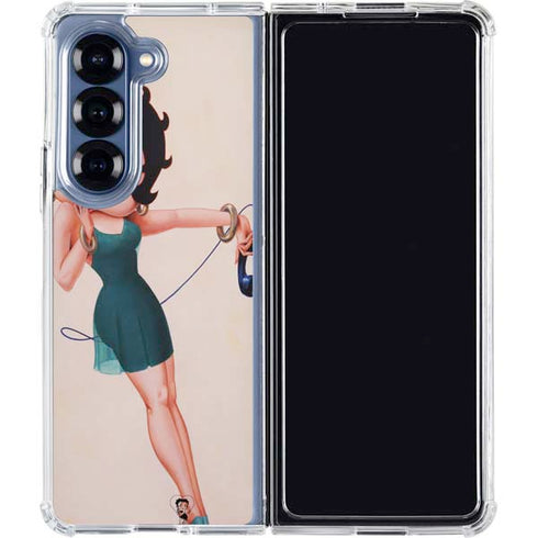 Betty Boop On the Phone Galaxy Z Fold6 Clear Case