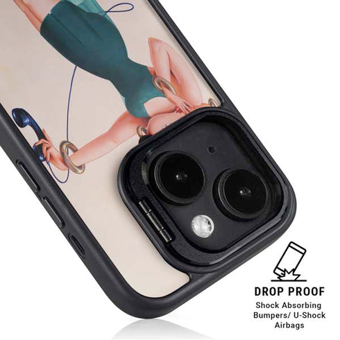 Betty Boop On the Phone iPhone 15 Kickstand Case