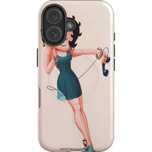 Betty Boop On the Phone iPhone 16 Magsafe Impact Case