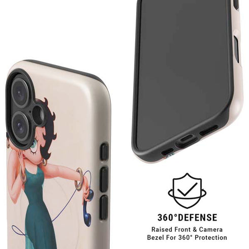 Betty Boop On the Phone iPhone 16 Plus Magsafe Impact Case