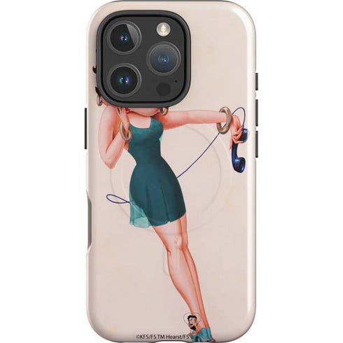 Betty Boop On the Phone iPhone 16 Pro Magsafe Impact Case