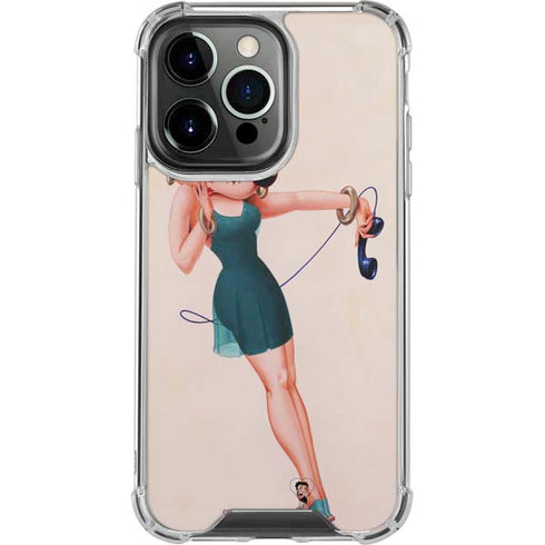 Betty Boop On the Phone iPhone 16 Pro Max Clear Case