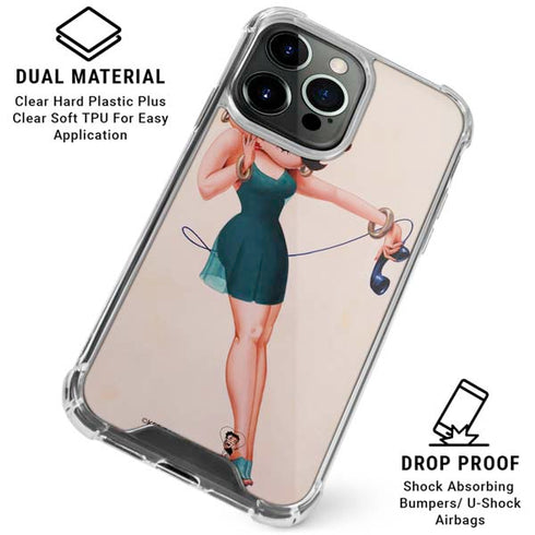 Betty Boop On the Phone iPhone 16 Pro Max Clear Case