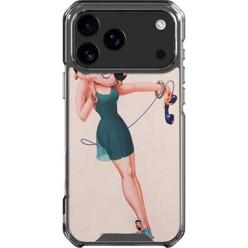 Betty Boop On the Phone iPhone 18 Pro Max Clear Case