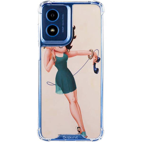 Betty Boop On the Phone Moto G Play 4G (2024) Clear Case