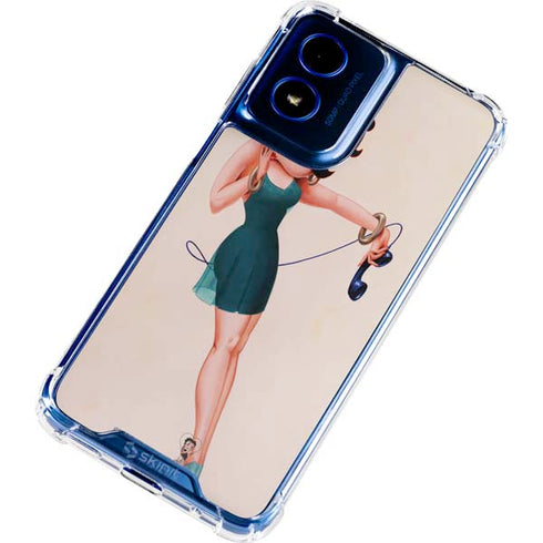 Betty Boop On the Phone Moto G Play 4G (2024) Clear Case
