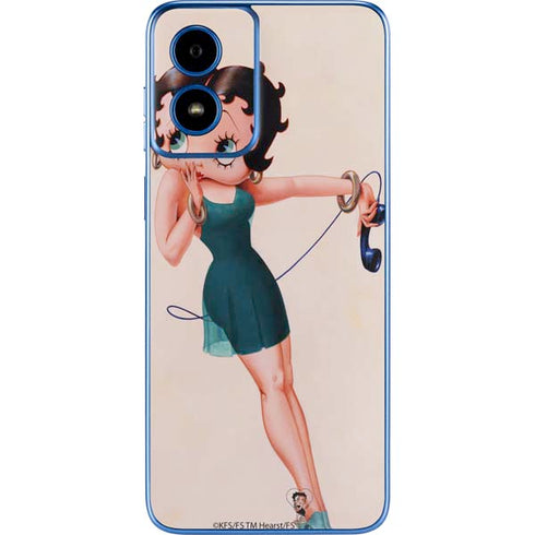 Betty Boop On the Phone Moto G Play 4G (2024) Skin