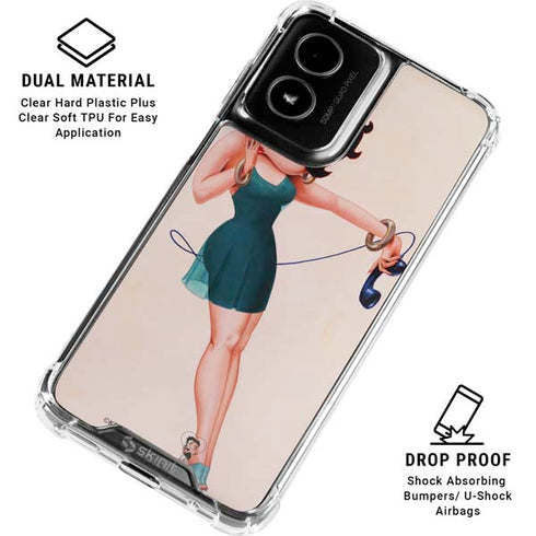 Betty Boop On the Phone Moto G Power 5G (2024) Clear Case