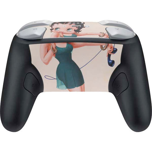 Betty Boop On the Phone Nintendo Switch 2 (2025) Pro Controller Skin
