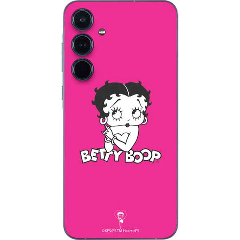 Betty Boop Pink Background Galaxy A35 5G Skin
