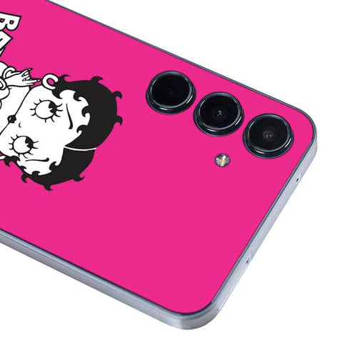 Betty Boop Pink Background Galaxy A35 5G Skin