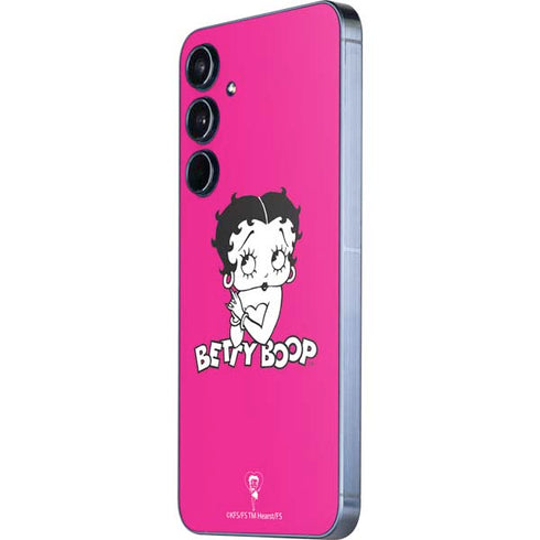 Betty Boop Pink Background Galaxy A55 5G Skin