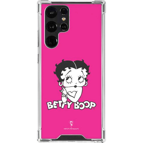 Betty Boop Pink Background Galaxy S23 Ultra Clear Case