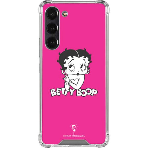 Betty Boop Pink Background Galaxy S24 FE Clear Case