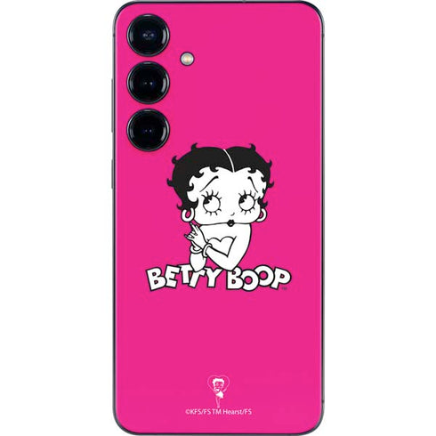 Betty Boop Pink Background Galaxy S25 Plus Skin