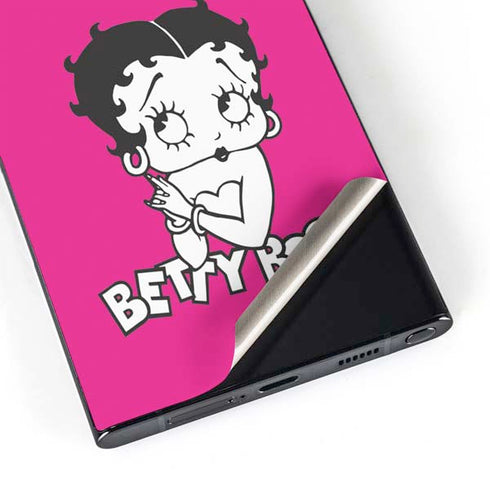 Betty Boop Pink Background Galaxy S25 Ultra Skin