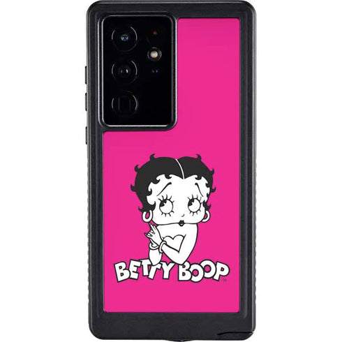 Betty Boop Pink Background Galaxy S24 Ultra Waterproof Case