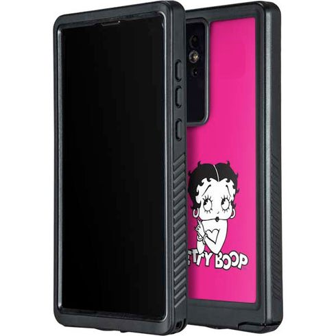 Betty Boop Pink Background Galaxy S24 Ultra Waterproof Case