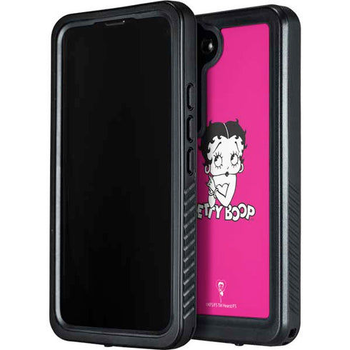 Betty Boop Pink Background Galaxy S24 Waterproof Case
