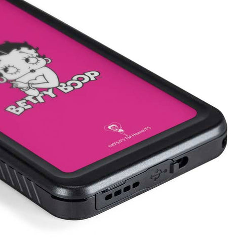 Betty Boop Pink Background Galaxy S24 Waterproof Case