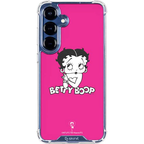 Betty Boop Pink Background Galaxy S25 FE Clear Case