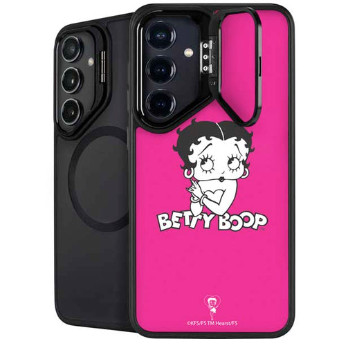 Betty Boop Pink Background Galaxy S26 Plus Kickstand Case