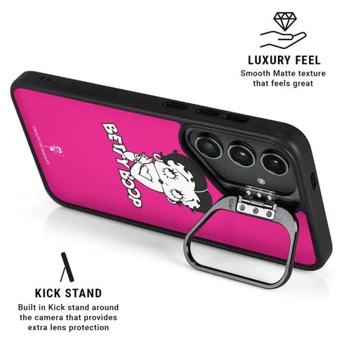 Betty Boop Pink Background Galaxy S26 Plus Kickstand Case
