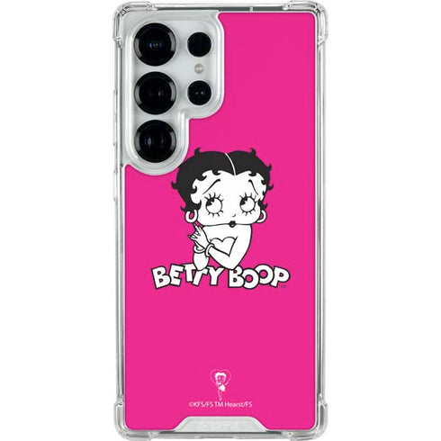 Betty Boop Pink Background Galaxy S26 Ultra Clear Case