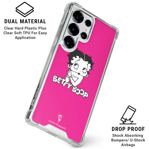 Betty Boop Pink Background Galaxy S26 Ultra Clear Case