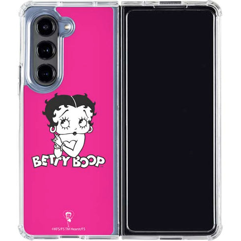 Betty Boop Pink Background Galaxy Z Fold5 5G Clear Case